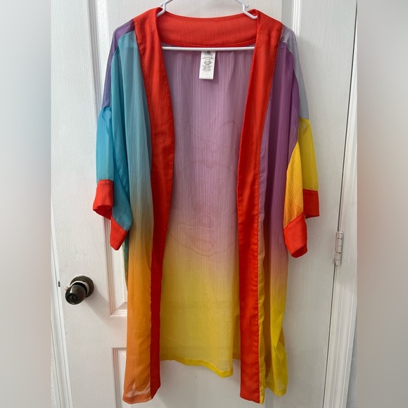 Disney Parks Cruise Line Colorful Rainbow Minnie Mouse Sheer Cover Up (Size L) - Picture 4 of 11